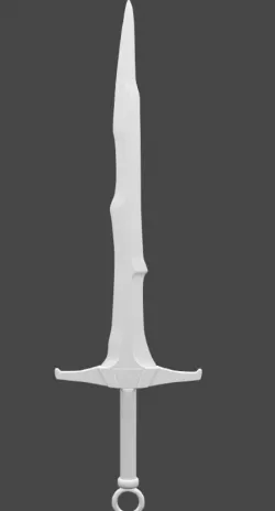 Skyrim  Dragonbone Sword Low-poly 3D model