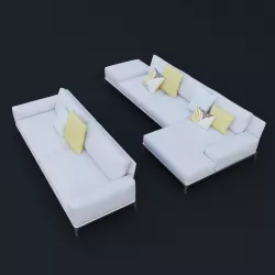 Sofa fabric milk 3D model