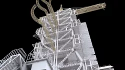 Space rocket launcher 3D model