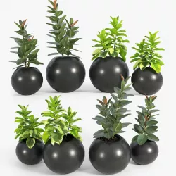 Sphere Dark Grey Planter 3D model