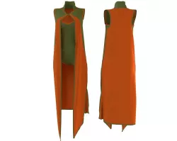 Stylish Designer Women Coustume with Cape 3D model