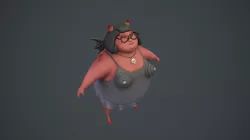 Stylized Chubby Demon Lady Unlit Lowpoly --P8 Low-poly 3D model