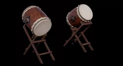 Taiko Drum Low-poly 3D model