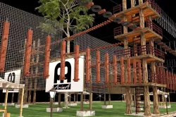 the site of competitions for crossing obstacles at height 3D model