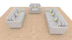 Three piece sofa set 3D model