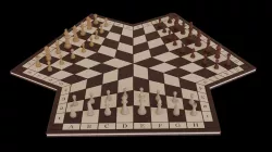Three-player chess Low-poly 3D model