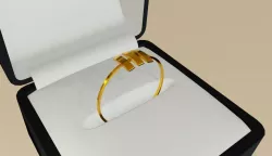 Three Shapes Gold Ring 16 - Anel de ouro 3D model