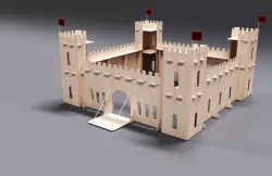 Toy medieval castle constructor made of plywood 3D model