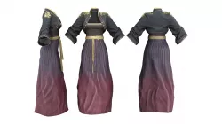 Traditional Japaneese Bolero Outfit Low-poly 3D model