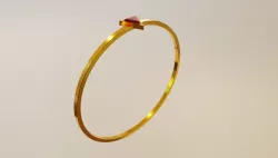 Triangle Gold Ring Ruby 12 - Anel triangulo  3D model