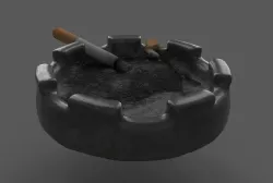 Used Ashtray Low-poly 3D model