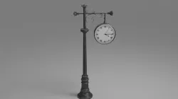 Vintage Street Clock Low-poly 3D model