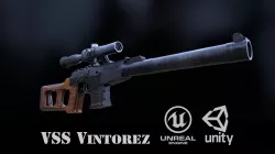 VR - AR VSS Vintorez sniper rifle PBR Low-poly 3D model