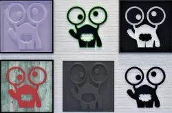 Wall Design Cute Monster Vector 3D model