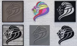 Wall Design Lion Vector 3D model