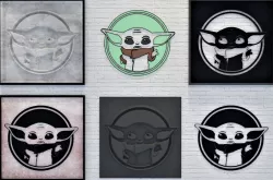 Wall Design Yoda Vector 3D model