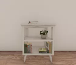 White marble - wooden side table  3D model