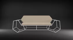 Wired Sofa Low-poly 3D model