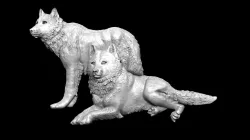 Wolves bas relief 3D model
