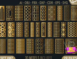 29 3D Decorative wall panels - screen SET 087 3D model
