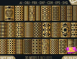 30 3D Decorative wall panels - screen SET 092 3D model