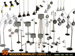 30 Modern minimalist Lights 3D model