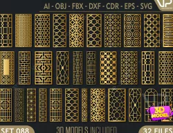 32  3D Decorative wall panels - screen SET 088 3D model