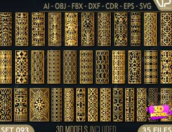 35 3D Decorative wall panels - screen SET 093 3D model