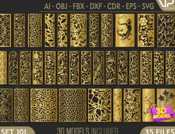 35 3D Decorative wall panels - screen SET 101 3D model