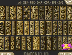 37 3D Decorative wall panels - screen SET 102 3D model