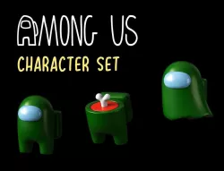 3D Among Us Character Modeling Set 3D model