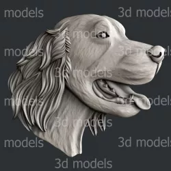 3d STL models for CNC router dog irish setter 3D model