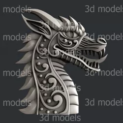 3d STL models for CNC router dragon 3D model