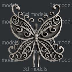 3d STL models for CNC router woman butterfly 3D model