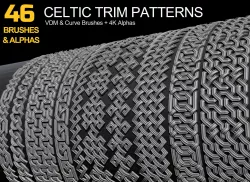46 Celtic Trim Brushes and Alphas 3D model