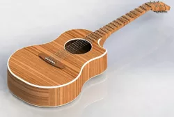 6 strings acoustic guitar 3D model