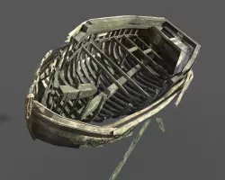 Abandoned Boat Wreck  Low-poly 3D model