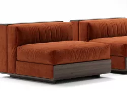 Acerbis Life Sofa Sectional Velvet Sofa 2 3D model