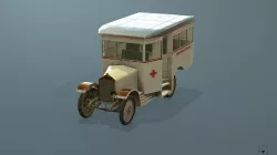 AMO Bus Ambulance Low-poly 3D model