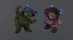 Angry Mushroom 3D character Low-poly 3D model