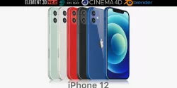 Apple iPhone 12 all colors 3D model