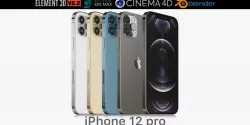 Apple iPhone 12 pro all colors 3D model