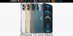 Apple iPhone 12 pro MAX all colors 3D model