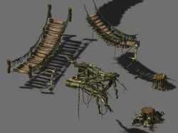 Arch bridge-bridge-stairs 3D model
