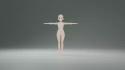 Base Anime Girl Model 3D model