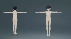 Base Anime Male Model Low-poly 3D model