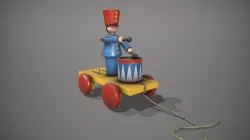 Blue Drummer Boy Toy Low-poly 3D model