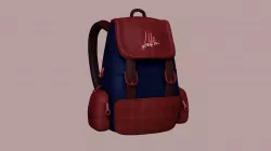 Blue Red Check Backpack - Character Clothing Low-poly 3D model