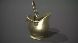 Brass Coal Scuttle - Coal Bucket Low-poly 3D model