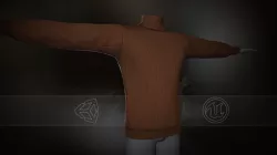 Brown Winter Turtleneck Low-poly 3D model